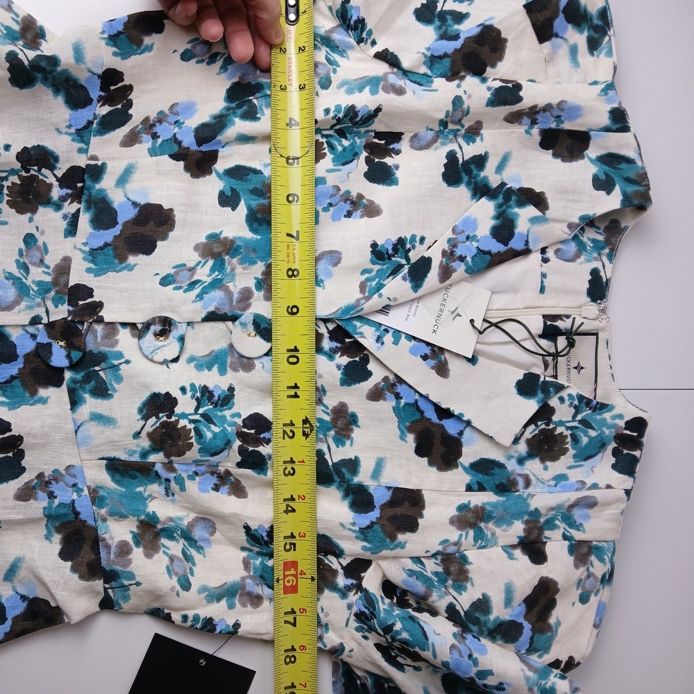 Tuckernuck Hadley Dress Small S Linen Floral Maxi Midi Budding Bluebell Button - Picture 13 of 16